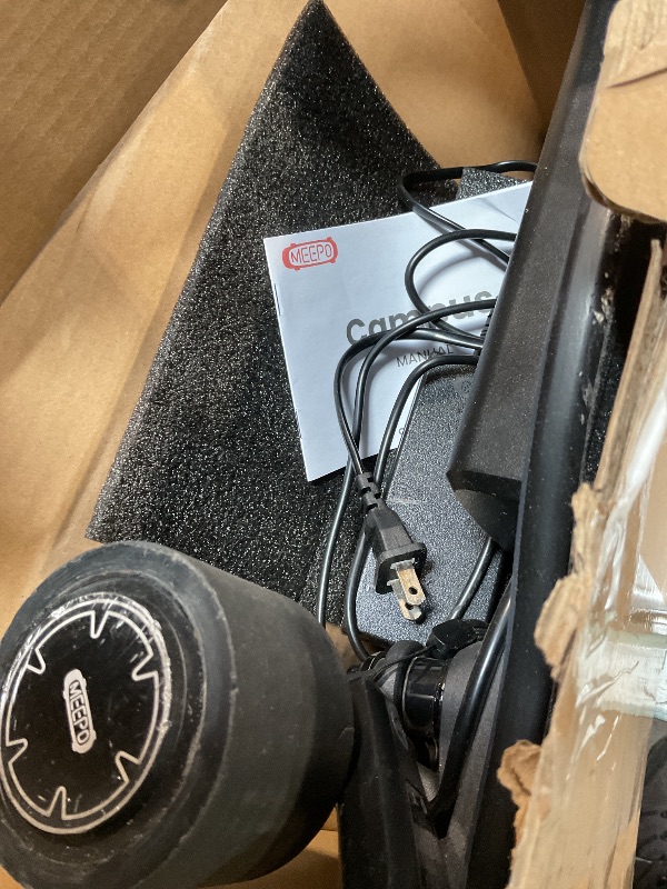Photo 1 of **FOR PARTS DAMAGED HAS SNAPPED OFF PIECES** MEEPO Campus V3 Series/Envy Electric Skateboard with Remote, Top Speed Up to 29 Mph, 4 Speed Smooth Braking, Easy Carry Handle Design, Suitable for Adults & Teens