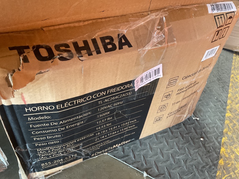 Photo 1 of ** DENT/DIRT **TOSHIBA ChefFry Air Fryer Toaster Oven Combo, 26.4 QT Large Capacity, 12-in-1 Countertop Toaster Oven, Stainless Steel840296511329