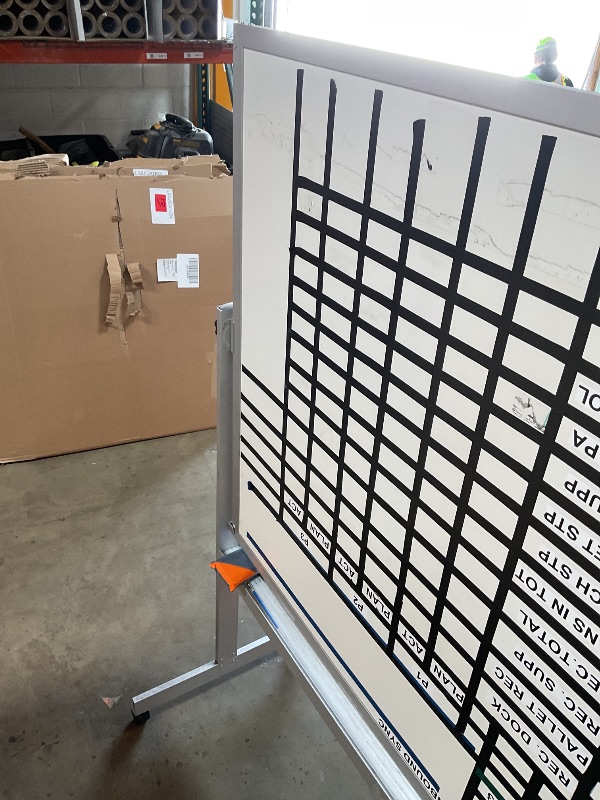 Photo 1 of ** scratches/dirt**maxtek Rolling Whiteboard 72x48, Large Double-Sided White Board Dry Erase on Wheels, Giant Magnetic White Board Standing for Office, School, Home Office, Homeschool (Sliver)