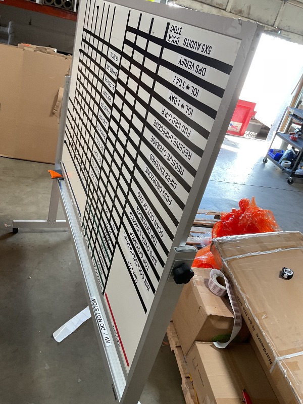 Photo 1 of ** scratches/dirt**maxtek Rolling Whiteboard 72x48, Large Double-Sided White Board Dry Erase on Wheels, Giant Magnetic White Board Standing for Office, School, Home Office, Homeschool (Sliver)