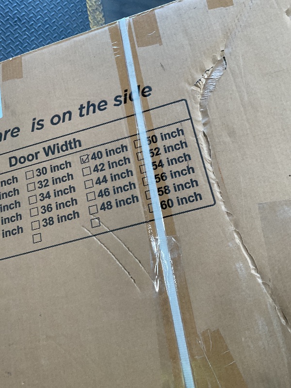 Photo 1 of ** missing hardware **SMARTSTANDARD 32in x 84in Bifold Barn Door, Frosted Glass Barn Door with Hardware Kit Included, Pre-Drilled Holes Easy Assembly -Solid Barn Doors Slab Covered with Water-Proof PVC Surface, White