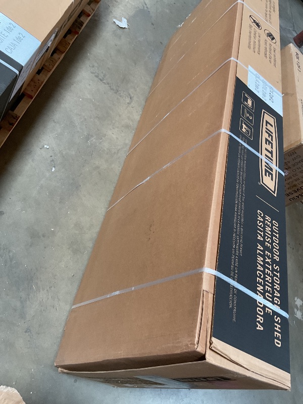 Photo 1 of ** MINOR DENT DAMAGE. TWO BOXES**Lifetime 10×8 Ft. Outdoor Storage Shed, Dual?Wall HDPE with Steel?Reinforced Structure, Side?Entry Doors with Windows, Skylight, Screened Vents, Adjustable Shelves, Slip?Resistant Floor, UV?Protected
