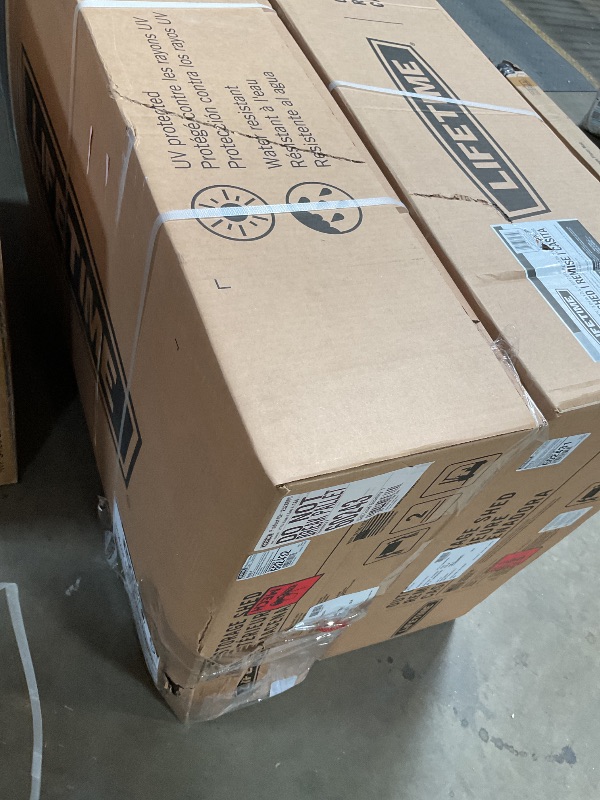 Photo 1 of ** MINOR DENT DAMAGE. TWO BOXES**Lifetime 10×8 Ft. Outdoor Storage Shed, Dual?Wall HDPE with Steel?Reinforced Structure, Side?Entry Doors with Windows, Skylight, Screened Vents, Adjustable Shelves, Slip?Resistant Floor, UV?Protected