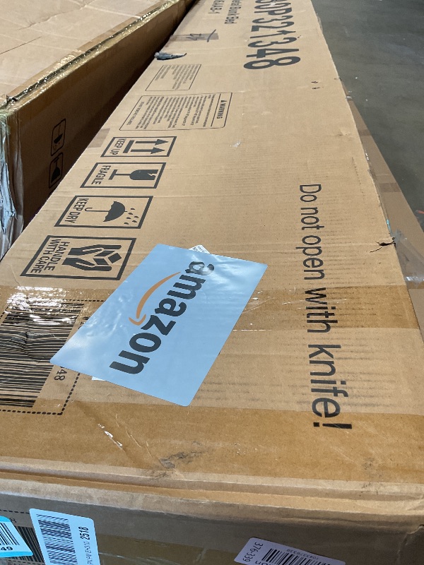 Photo 1 of ** SELLING FOR PARTS AS PARTIAL SET. ONE BOX OF 2** Full XL Over Queen Bunk Bed Frame with Noise Reduced Design, Heavy Buty Metal Floor Bunk Bed Full XL Over Queen Bunk Beds with Ladder for Adults, Teens