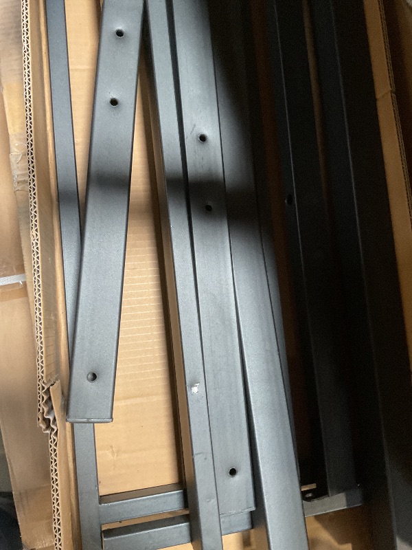 Photo 1 of ** SELLING FOR PARTS AS PARTIAL SET. ONE BOX OF 2** Full XL Over Queen Bunk Bed Frame with Noise Reduced Design, Heavy Buty Metal Floor Bunk Bed Full XL Over Queen Bunk Beds with Ladder for Adults, Teens