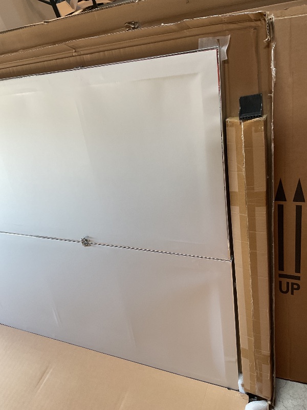Photo 1 of **SCRAPES ON FRAME**Brisafe 81" x 95" Extra Large Full Length Tri-Fold Mirror on Wheels, Stand Up Movable Floor Mirror with Stand, 3-Way Folding Standing Mirror for Gym, Dance Studio, Fitness Room & Home, Silver