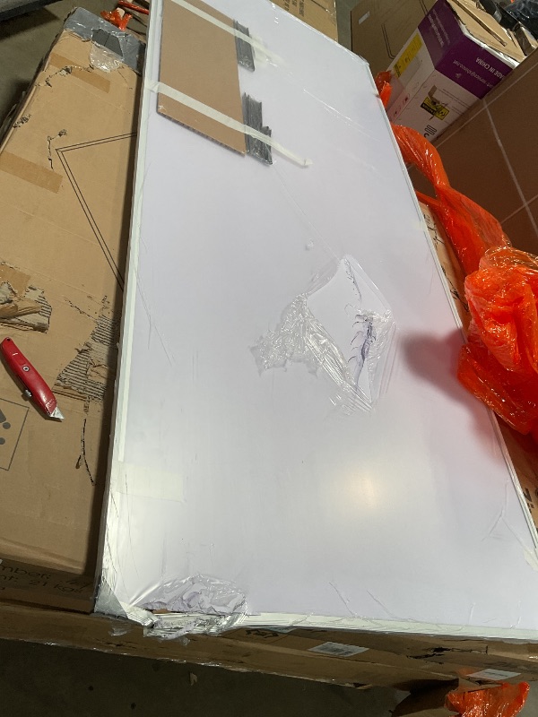 Photo 1 of ** major scrape/dent damage** VIZ-PRO Dry Erase Board/Magnetic Whiteboard, 96 x 40 Inches, Large Wall Mounted Board for School Office and Home
