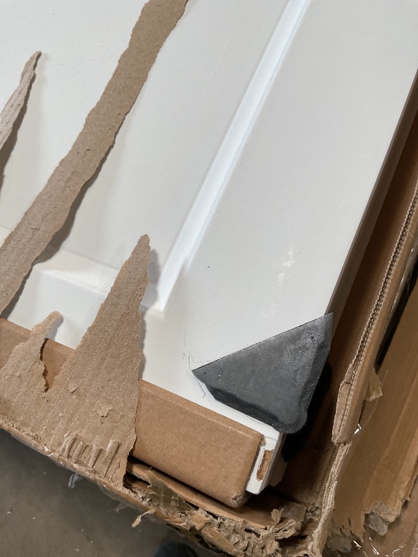 Photo 1 of ** FOR PARTS /MISSING ASSEMBLY PIECES/ HAS SCRAPES & SCRATCHES ** BarnSmith 36 in.x 80 in. Bifold Barn Door, 1 Panel Shaker Style White Primed Bifold Closet Door, Hollow Core Interior Barn Doors with Hardware Kit
