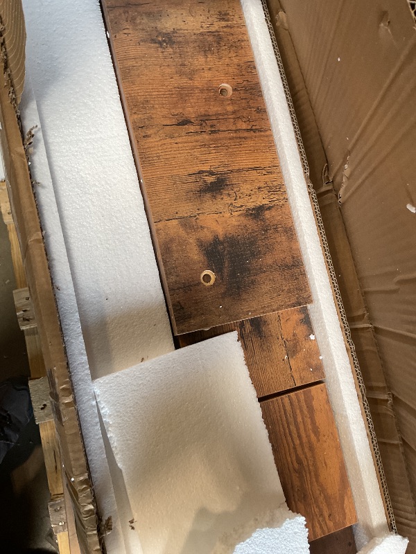 Photo 1 of ** MAJOR DAMAGE. SELLING FOR PARTS.**TuckTect Floating TV Unit, 79'' Wall Mounted TV Cabinet, Floating Shelves with Door, Modern Entertainment Media Console Center Large Storage TV Bench for Living Room & Office (78.74IN, Rustic Brown)