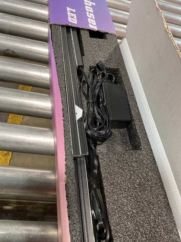 Photo 1 of ***FOR PARTS/ NON-FUNCTIONAL*** Lichaser RGB Black Smart Recessed Lighting for Acoustic Panel, 6 Pcs WiFi LED Strip Light for Wood Slat Wall Panel Compatible with Alexa, Self-Adhesive Smart LED for Slat Wall (2*36+2*24+2*16 in)