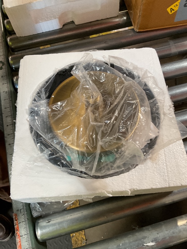 Photo 1 of ***FOR PARTS TABLETOP IS UNSTABLE POSSIBLE MANUFACTURE DEFECT*** Kate and Laurel Engles Traditional Adjustable-Height Pedestal Drink Table, 10 x 10 x 30, Black Marble and Antique Brass, Vintage Round Indoor Metal Plant Stand with Authentic Marble Tabletop