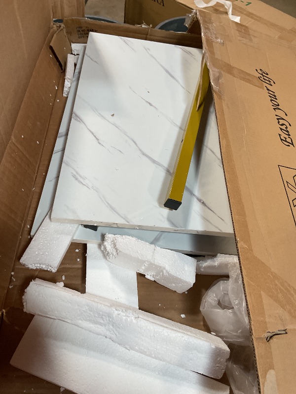 Photo 1 of ***FOR PARTS/ HAS DAMAGED & MISSING PIECES*** Finnhomy Bar Table Set, 23.6" Pub Table High Top Table, Square Bar Height Table, Bar Table with Stools, Kitchen Table Set for 2, Industrial Breakfast for Kitchen, Living Room, Gold