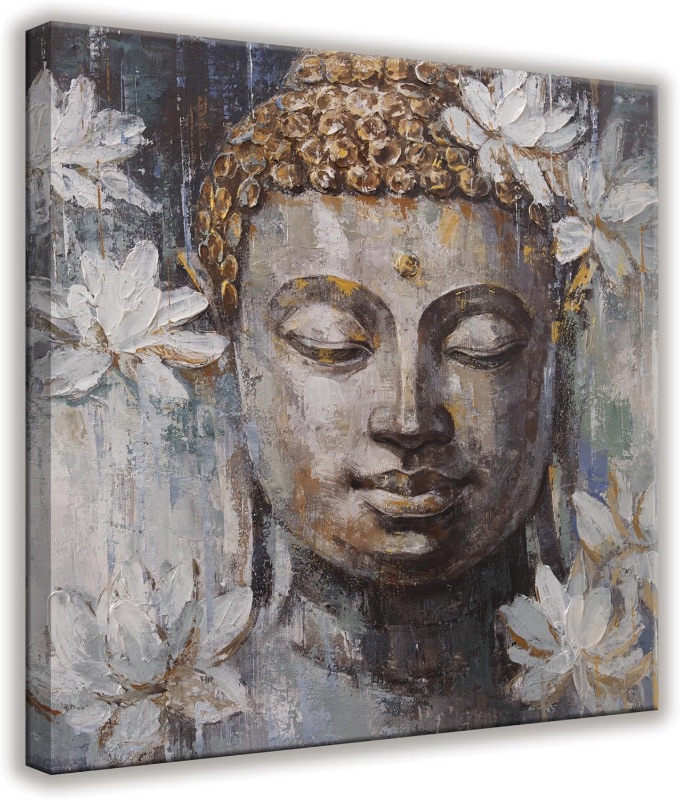 Photo 1 of **2 PIECES REFER TO PICTURE FOR IMAGE** TAIJXAGSG Canvas Wall Art Decor Buddha Art Print 13"x13" Modern Home Decor for Living Room, Bedroom, Office