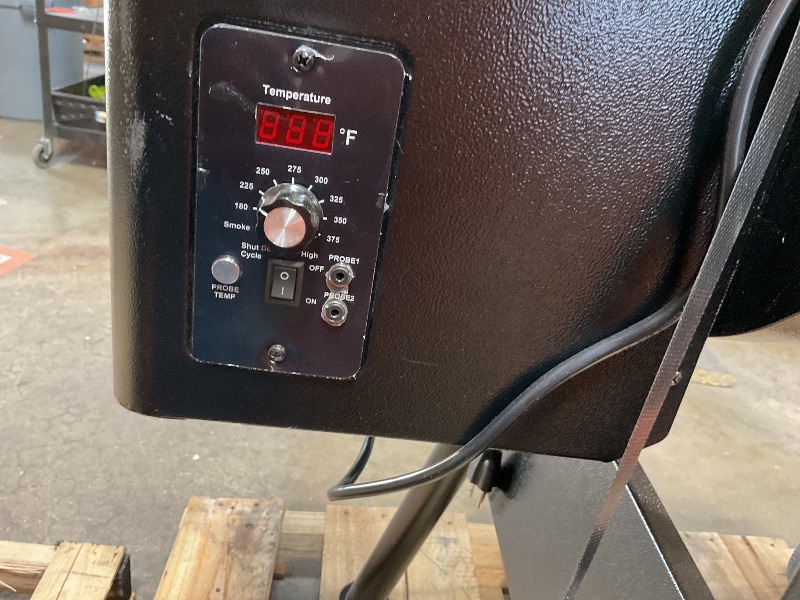 Photo 1 of **MISSING COVER AND FLAT TIRE** Wood Pellet Grill Smoker for Outdoor Cooking, 456 SQ. IN Cook Area Electric Pellet Grill with Auto Feed & PID Temperature Control 180-425°F, 6-in-1 BBQ Grill & Rain Cover for Backyard