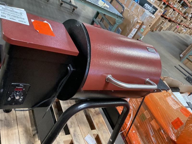 Photo 1 of **MISSING COVER AND FLAT TIRE** Wood Pellet Grill Smoker for Outdoor Cooking, 456 SQ. IN Cook Area Electric Pellet Grill with Auto Feed & PID Temperature Control 180-425°F, 6-in-1 BBQ Grill & Rain Cover for Backyard