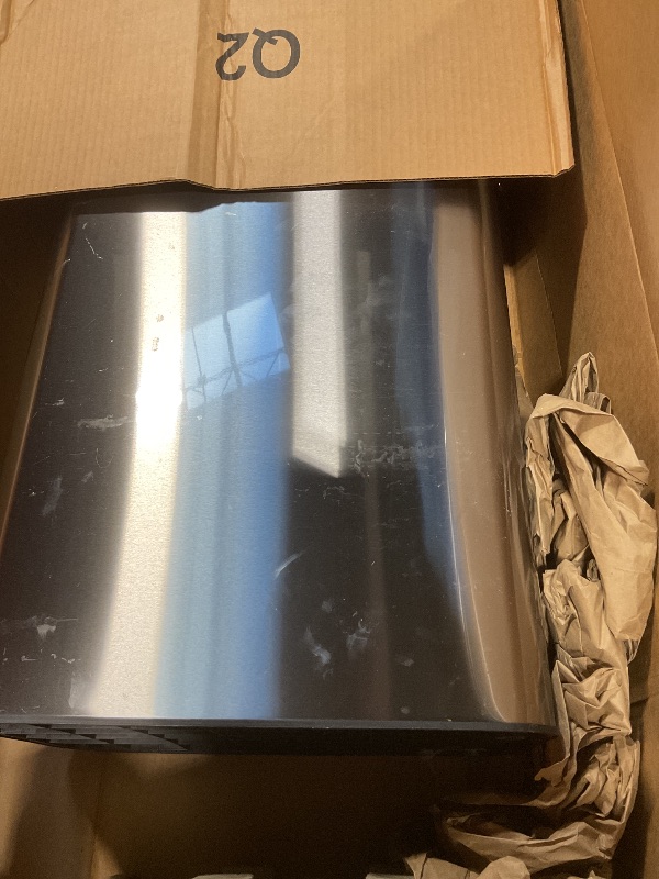 Photo 1 of iTouchless 68 Liter / 18 Gallon Wings-Open Lid Sensor Kitchen Trash Can with Odor Filter, Dog-Proof Slim Automatic Large Capacity Stainless Steel Garbage Recycling Bin for Home Office Business Garage