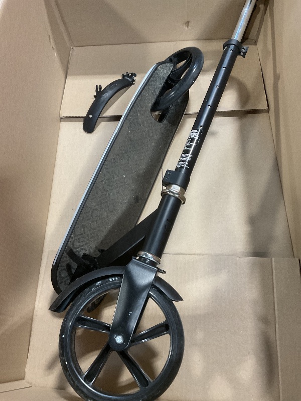 Photo 1 of ***POSSIBLY FOR PARTS UNKNOWN DAMAGES/ MISSING PIECES**** Jetson Scooters - Jupiter Jumbo Kick Scooter (Black) - Collapsible Portable Kids Push Scooter - Lightweight Folding Design with Big Wheels and High Visibility RGB Light Up LEDs on Stem and Deck