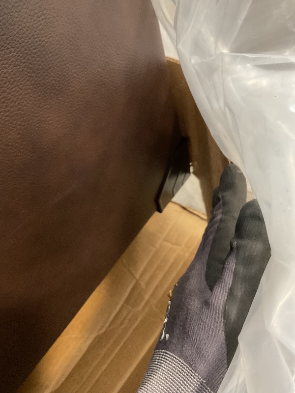 Photo 1 of **SCRAPE DAMAGE ON BACK CORNER**Signature Design by Ashley Colleton Classic Leather Match Sofa with Nailheads, Dark Brown