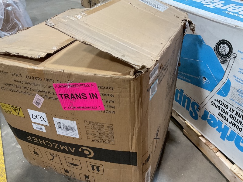 Photo 1 of **DIRT. SCRATCHES. DENTS**AMZCHEF 24" Single Wall Oven, 2.65 Cu.ft. Built-in Electric Wall Oven with 5 Cooking Functions, 360° ROTATING ROTISSERIE, 2200W, Mechanical Knobs Control, Timer, Stainless Steel Wall Oven for Kitchen