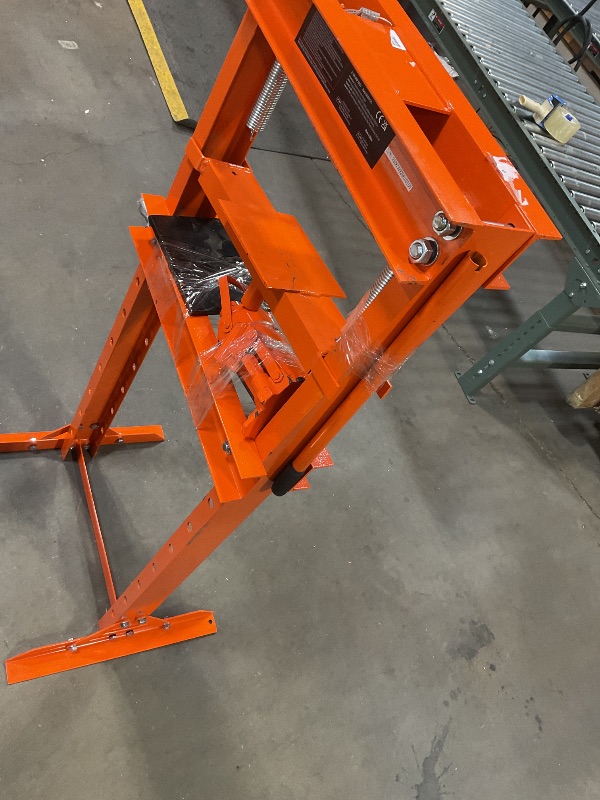 Photo 1 of **MINOR USE WEAR**VEVOR Hydraulic Shop Press, 12 Ton/26000lbs, H-Frame, 4-Hold Adjustable Height, with Movable Plates, for Garage or Professional Users, Orange
Visit the VEVOR Store