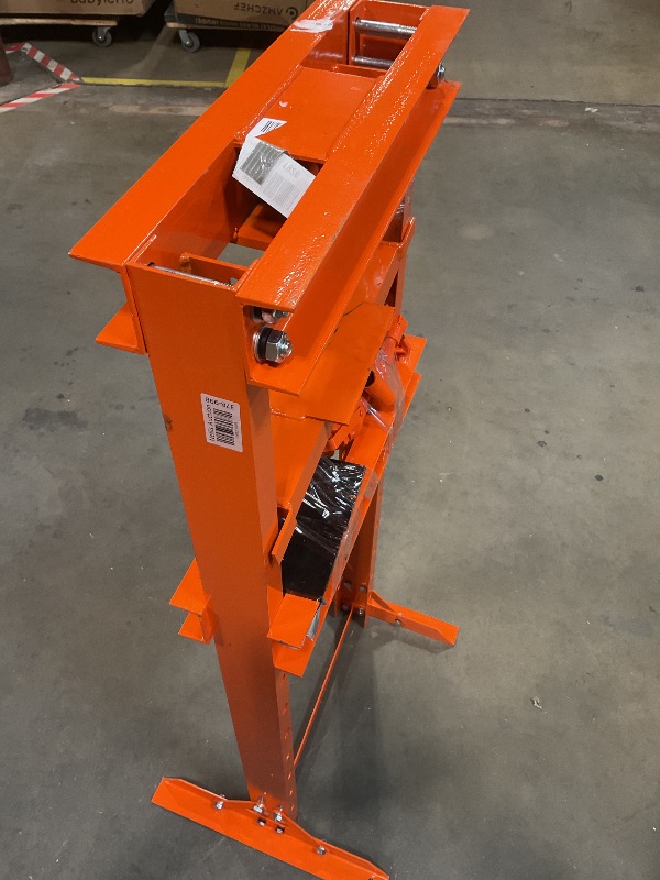 Photo 1 of **MINOR USE WEAR**VEVOR Hydraulic Shop Press, 12 Ton/26000lbs, H-Frame, 4-Hold Adjustable Height, with Movable Plates, for Garage or Professional Users, Orange
Visit the VEVOR Store