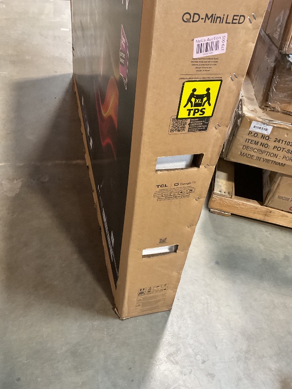 Photo 1 of **MAJOR DAMAGE TO SCREEN. SELLING FOR PARTS**TCL 85 Inch Class QM6K Series | Mini LED QLED 4K HDR | 85QM6K, 2025 Model | 120HZ-144HZ High Brightness Smart Google TV Dolby Atmos Onkyo Audio | Voice Remote Alexa Gaming Streaming Television