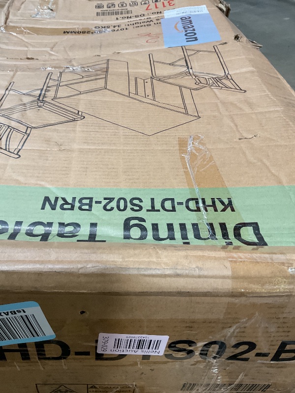 Photo 1 of **COLOR IS BROWN. DAMAGE TO CORNERS. SCRATCH**VECELO Small Bar Table and Chairs Tall Kitchen Breakfast Nook with Stools/Dining Set for 2, Storage Shelves, Space-Saving, Retro