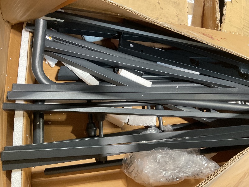 Photo 1 of **SCRAPE DAMAGE. MISSING HARDWARE. SELLING FOR PARTS. ** Bed frame. Size unknown