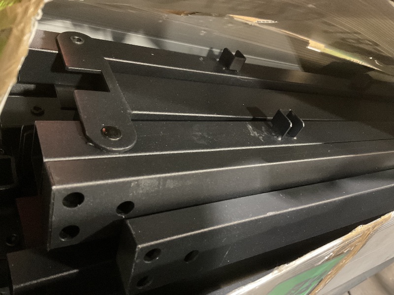 Photo 1 of **MINOR USE WEAR**JETO Metal Bed Frame,King Size Bed Frame with Storage Space,Heavy Duty Sturdy Mattress Foundation,Easy Assembly,No Box Spring Needed, Black,18 Inch,King