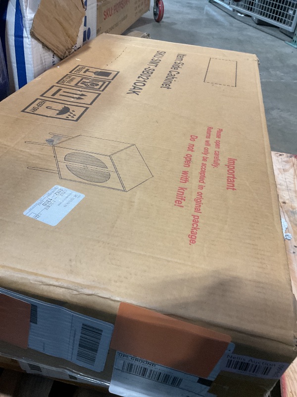 Photo 1 of **MINOR DAMAGE ON BOTH THIN PIECES**IULULU Sideboard Buffet Kitchen Storage Cabinet with PE Rattan Decor Doors, Cupboard Console Table for Living Room, Dining Room, Hallway, Kitchen, 26.77 x 15.75 x 40.94 inch, Espresso