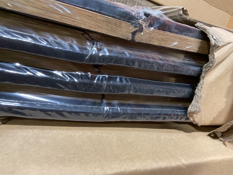 Photo 1 of **45 INCHES UNDAMAGED ON ALL 4 PANELS. MAJOR DAMGE TO THE REST **NMOZATA Wood Panels for Wall and Ceiling, 4PCS 21Sq.Ft 3D Fluted Sound Absorption Wall Panels for Interior Wall Decor for Home, Office, Studio (Oak)