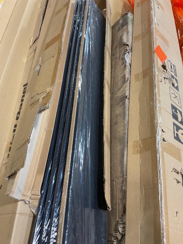 Photo 1 of **45 INCHES UNDAMAGED ON ALL 4 PANELS. MAJOR DAMGE TO THE REST **NMOZATA Wood Panels for Wall and Ceiling, 4PCS 21Sq.Ft 3D Fluted Sound Absorption Wall Panels for Interior Wall Decor for Home, Office, Studio (Oak)