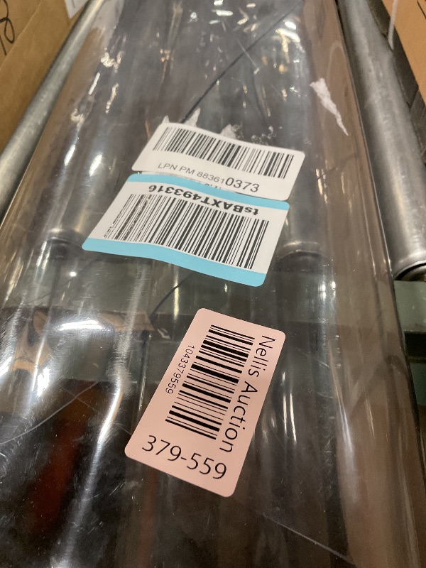 Photo 1 of **DIRT**VeeCano 60 Inch Round Clear Plastic Table Protector Cover PVC Vinyl Desk Pad Mat Waterproof Non-Slip Easy Clean Tablecloth for Gaming Dining Room Table Coffee End Table Office Writing Desk