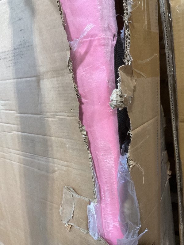 Photo 1 of **SCRAPES. DIRT**IOILORI Queen Size Upholstered Platform Bed, Queen Size Bed Frame with Tufted Button Headboard, Sturdy Frame Wooden Slats, No Spring Mattress Required, Noiseless, Easy to Assemble, Pink