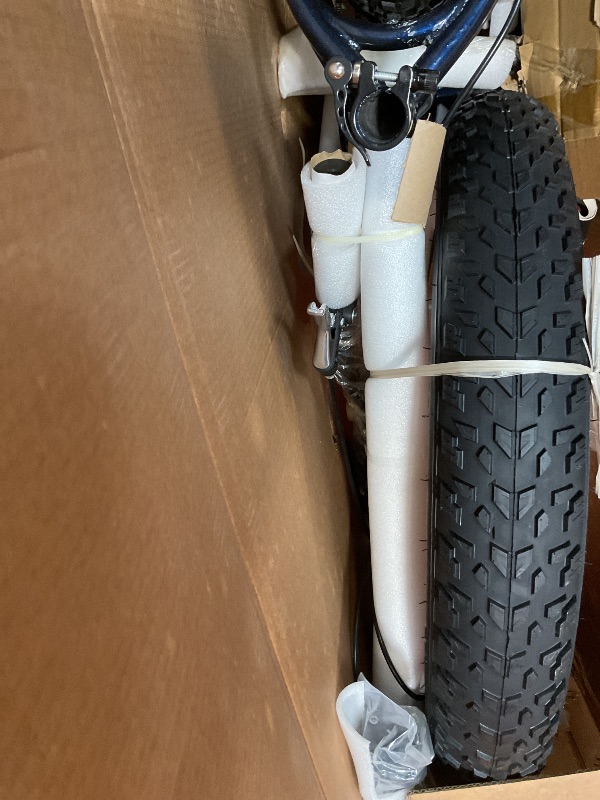 Photo 1 of **SCRAPES FROM TRANSPORT **Mongoose Dolomite Fat Tire Mountain Bike, For Men and Women, 26 Inch Wheels, 4 Inch Wide Knobby Tires, 7-Speed, Adult Steel Frame, Front and Rear Brakes, Blue/Red