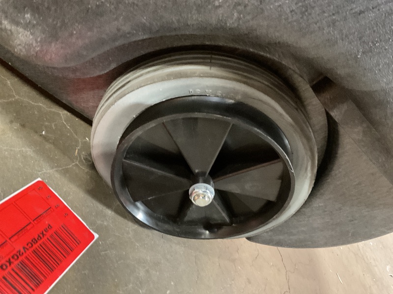 Photo 1 of **SELLING FOR PARTS. MAJOR DAMAGE TO WHEEL**Rubbermaid Commercial Products Tilt Dump Truck/Trash Cart/Garbage Collection, 600 lbs 3/4 Cubic Yard Heavy Load Capacity with Wheels, Trash Recycling Cart, Black, Office/Warehouse/Facility Management