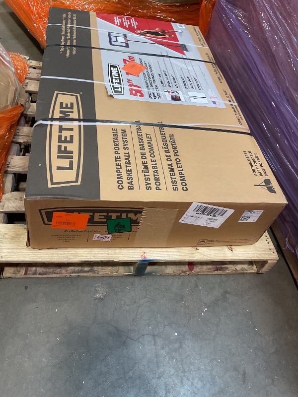 Photo 1 of **BACKBOARD SCRATCHED**Lifetime Portable Basketball Hoop, 50 Inch Shatterproof Backboard, Blue/Black