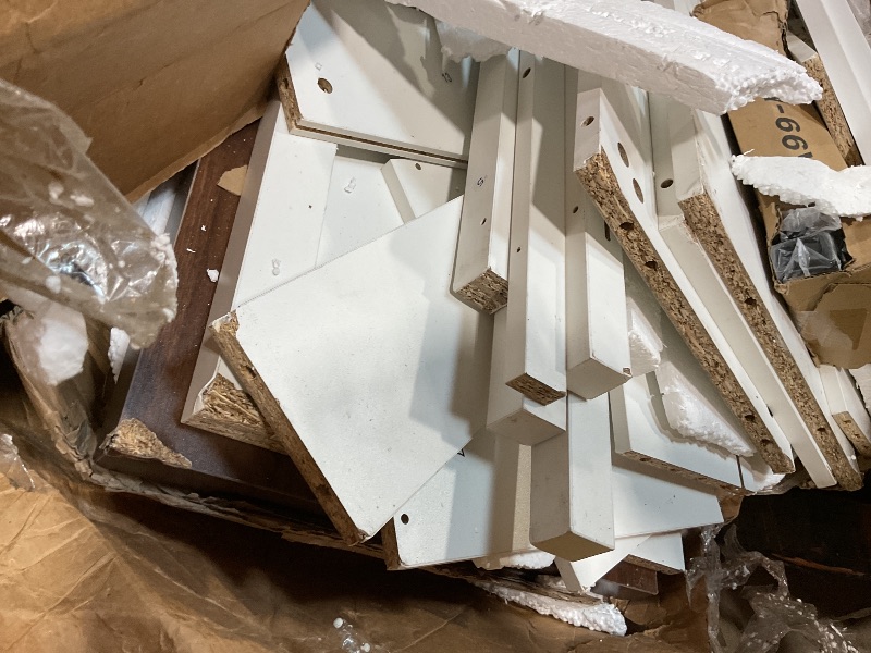 Photo 1 of **SELLING FOR PARTS. MAJOR DAMAGE TO CORNERS**Jocoevol Farmhouse Dresser 8 Drawer Dresser for Bedroom, Large Wooden Dressers Double Grey Dresser with Deep Drawers Dressers for Hallway, Entryway (White and Brown)