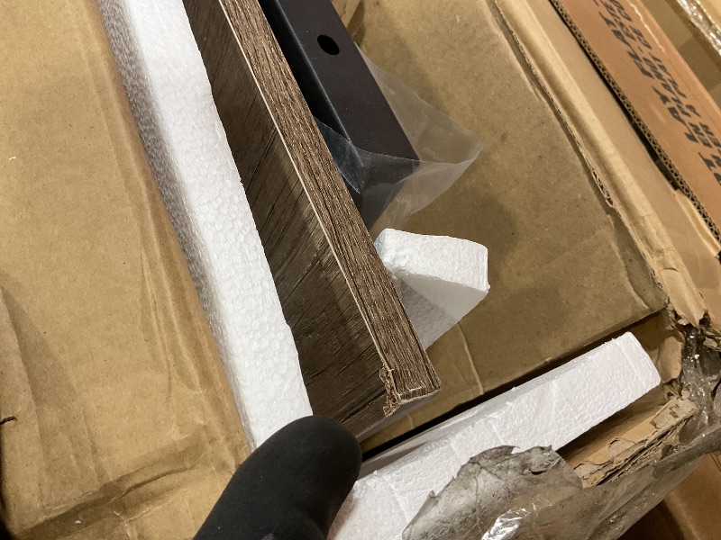 Photo 1 of **TABLE ONLY. DAMAGE ON CORNER**Yaheetech Dining Table Set for 4 Industrial Kitchen Table with 4 Chairs, Space-Saving Design for Apartment, Small Space, Breakfast Nook, Gray