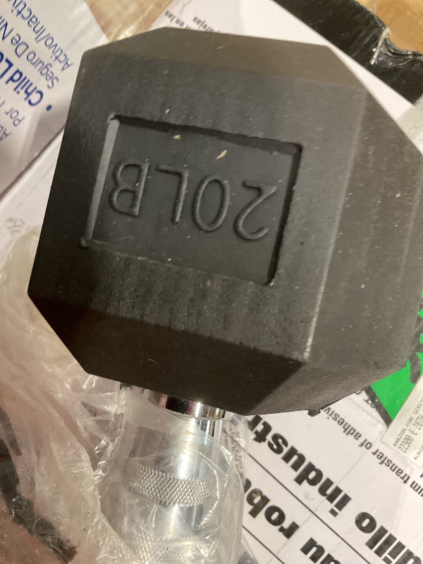 Photo 1 of 20 lb rubber hex dumbbell set