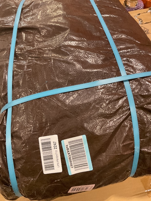 View 2 of **DIRT**50'x50' Heavy Duty Tarp, 10 Mil Thick, Waterproof, Tear & Fade Resistant, High Durability, UV Treated, Grommets Every 36 Inches. (Silver/Brown - Reversible)
