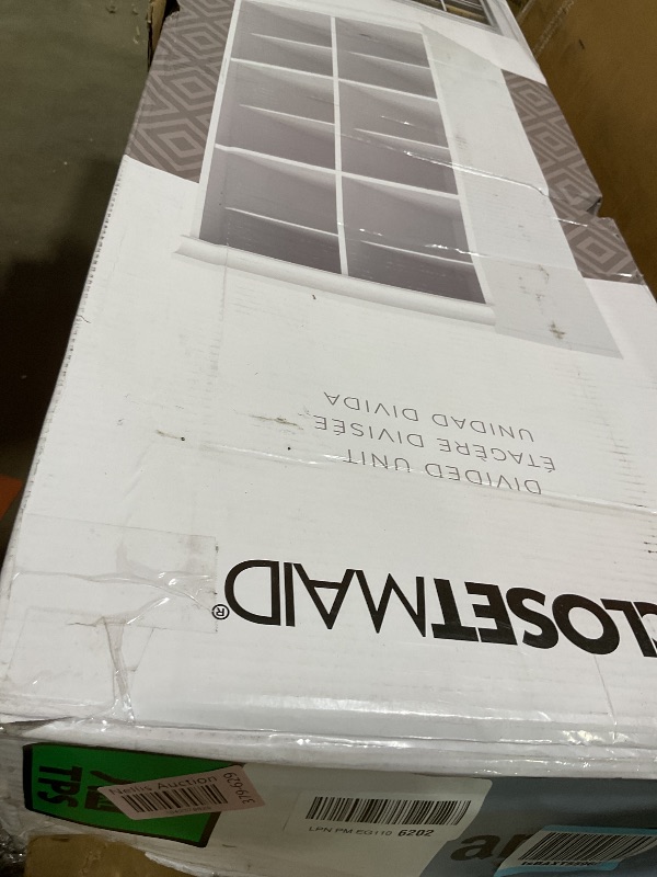 Photo 1 of **SELLING FOR PARTS. MISSING INSTALLATION PARTS****ClosetMaid Modular Storage Shelf Unit with 12 Adjustable Shelves & Dividers, White