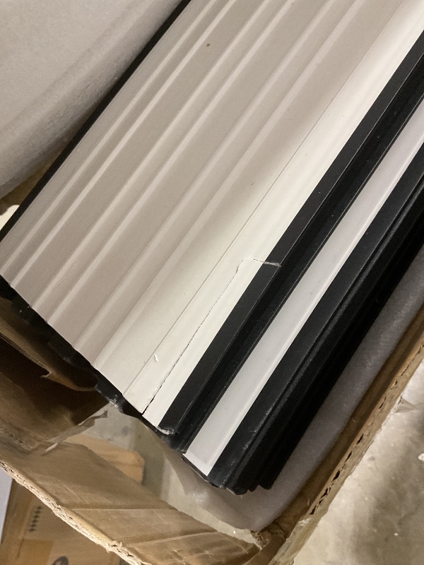 Photo 1 of ** PLASTIC MSATERIAL /CORNER DAMAGE**. 3 PIECES UP TO 4 INCHES. Art3d 8-Pack 96 x 6in. WPC Acoustic Slat Wall Panel for Modern Interior Decor, TV Background, Living Room, Matte Black