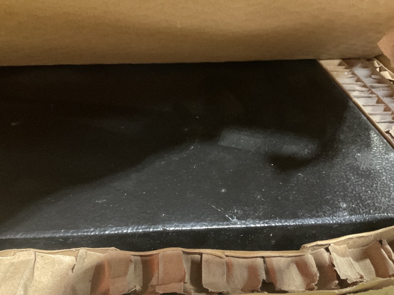 Photo 1 of **SCRAPE DAMAGE**Amazon Basics Fire Resistant Security Safe with Programmable Electronic Keypad, Secure Valuables and Important Documents, 14.17"W x 12.2"D x 15.75"H, 0.83 Cubic Feet, Black