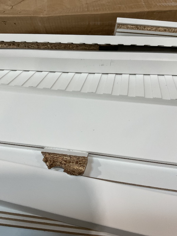 Photo 1 of **MAJOR DAMAGE. SELLING FOR PARTS**May in Color Large White 3 Drawer Dresser, Painted 30 Inch Tall Wood Nightstand with Storage, Wide Modern Chest of Drawers with Ball Bearing Slide for Bedroom Hallway Living Room Entryway Office