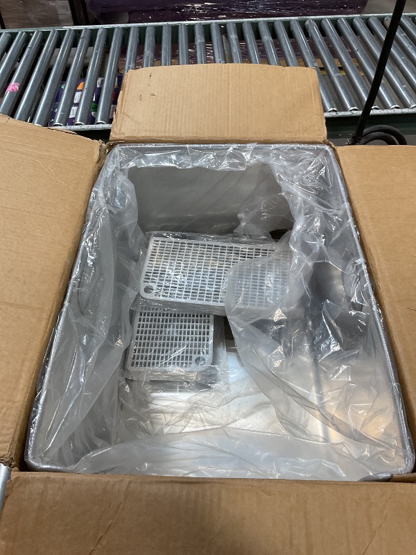 Photo 1 of 2 Pack 12'' High Sides Stainless Steel Litter Box for Big Cats,XXL Metal Maine Coon Litter Box with Tall Wall,XXXL Deep Litter Boxes with Low Entry for Senior Cats,Never Absorbs Odors