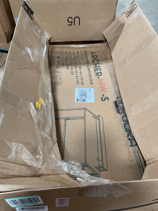 Photo 1 of SOROGRA Small Folding Desk 31.5 Inch, Foldable Computer Desks with LED Lights and Monitor Stand, Work Portable Table for Bedroom Home Office, Brown