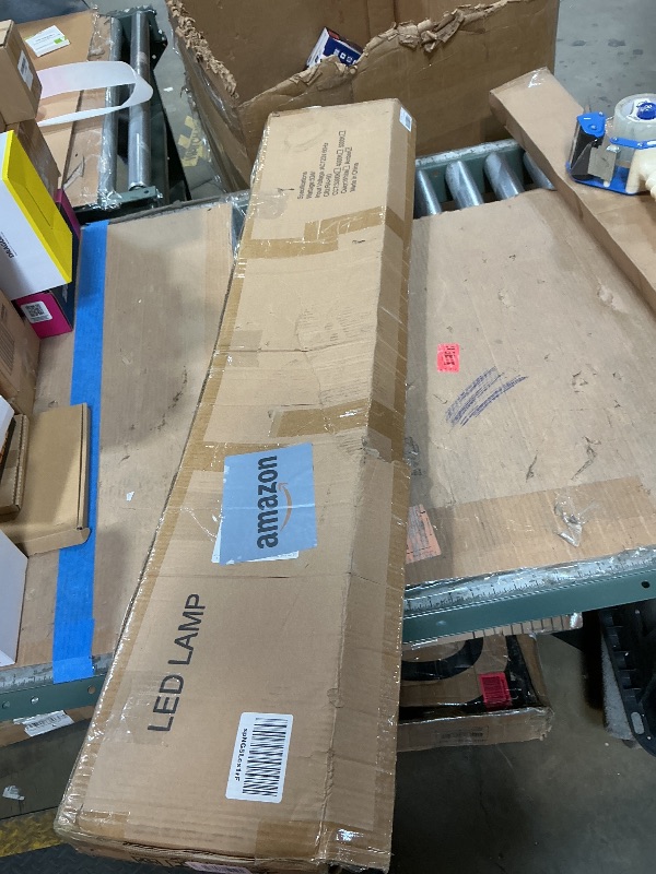 Photo 1 of **HAS MINOR DAMAGE (BENT IN THE MIDDLE*** FAITHSAIL 4FT LED Light Fixture with 3000K/4000K/5000K CCT Selectable Dimmable 4 Foot LED Linear with Wooden Look 50W 5500LM Flush Mount Ceiling Wraparound for Kitchen, Bedroom, Laundry
