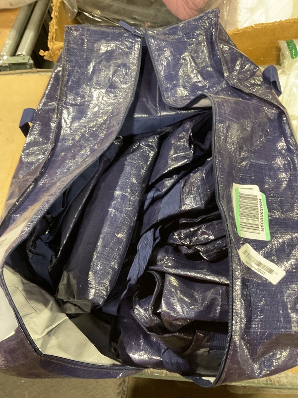 Photo 1 of 12 Pack Extra Heavy Duty Large Moving Bags with Strong Zipper & Comfortable Handles, Sturdy & Durable Clothes Storage Bags Totes Bins, Packing Moving Boxes for College Supplies, Dark Blue