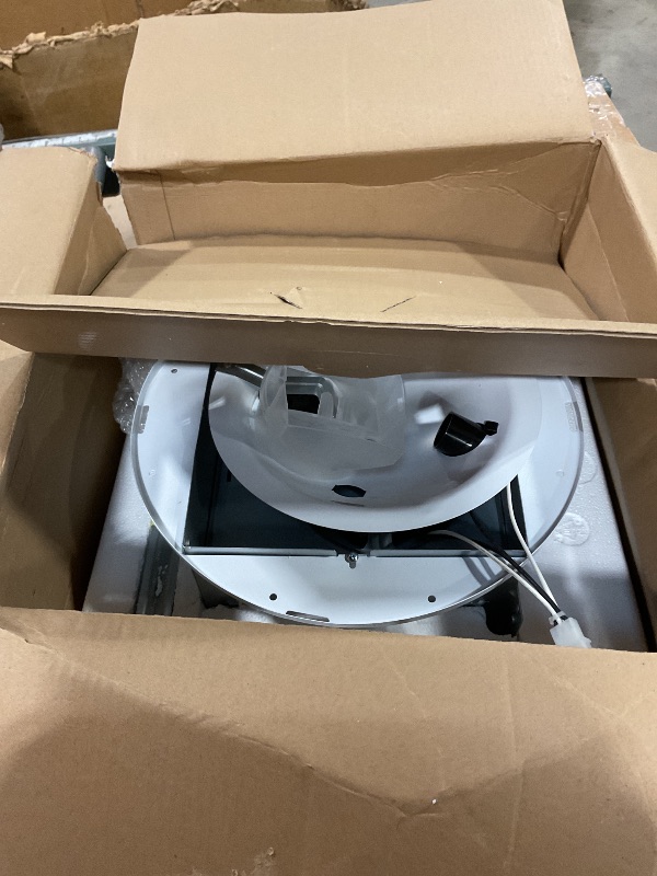 Photo 1 of ***MISSING DOME***Broan-NuTone 750 Round Fan and Light Combo for Bathroom and Home, White Grille with Glass Lens, 100-Watts, 3.5 Sones, 100 CFM